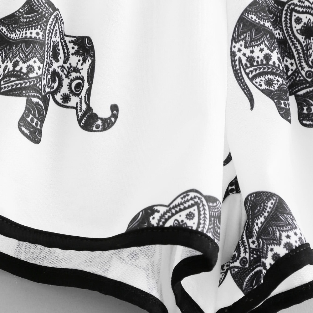 NWT Elephant Print Ringer Shorts - Picture 3 of 4